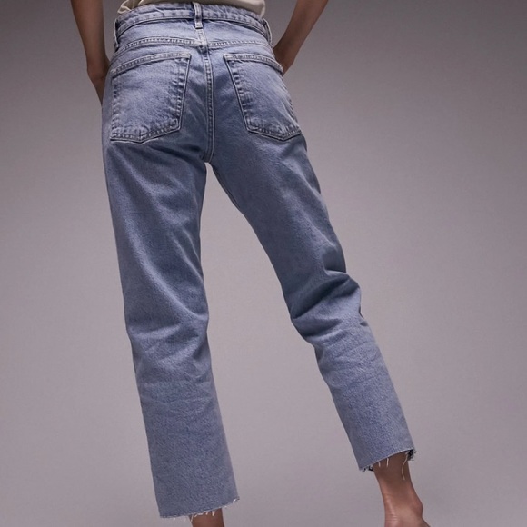 Topshop Raw Hem Crop Straight Leg Jeans - Picture 6 of 6